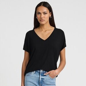 NWOT Express Black V-Neck Easy Slub Short Sleeve T-Shirt